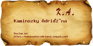 Kaminszky Adriána névjegykártya
