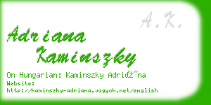 adriana kaminszky business card